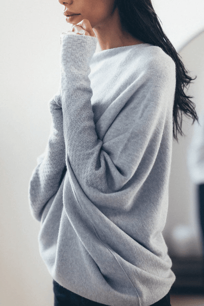 Laura | Winter Damen Off-Shoulder Lockerer Pullover