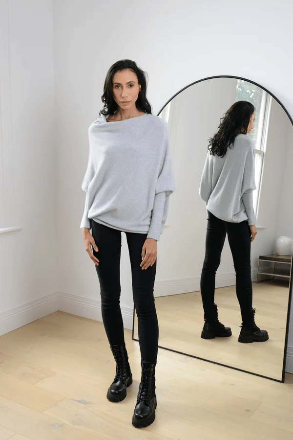 Laura | Winter Damen Off-Shoulder Lockerer Pullover