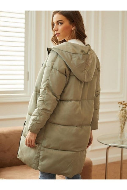 Lena | Damen Winter Steppmantel mit Kapuze
