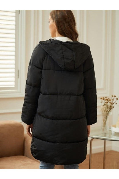 Lena | Damen Winter Steppmantel mit Kapuze