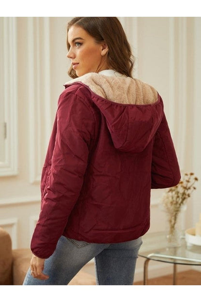 Laura | Damen Winter Stepp-Hoodie Jacke mit Reißverschluss