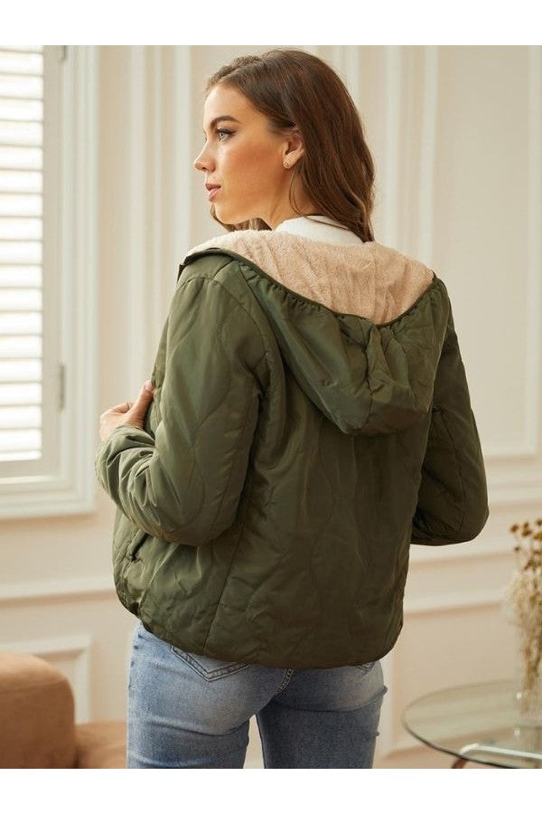 Laura | Damen Winter Stepp-Hoodie Jacke mit Reißverschluss
