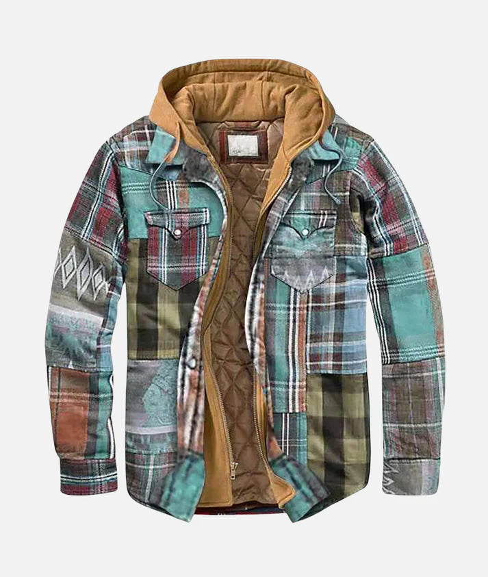 Peter | Herren Karierter Kapuzenpullover Jacke für Winter
