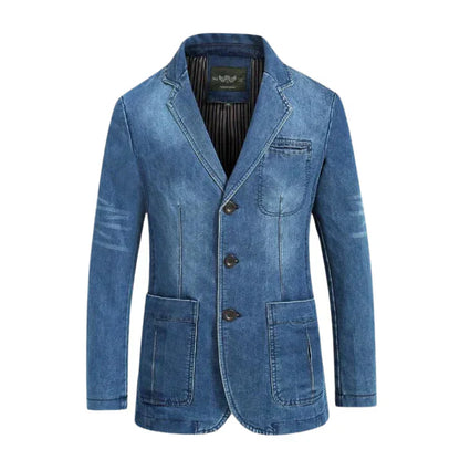 Florian | Herren Lässiger Drei-Knopf-Denim-Blazer