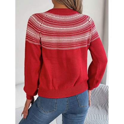 Marie | Damen Winter Strickpullover mit Musterdesign