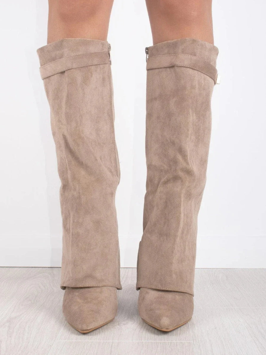 Jessica | Damen Winter Slouchy Zip-Up Kniehohe Stiefel