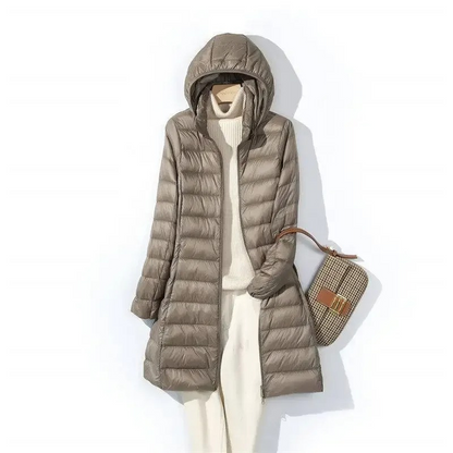 Elke | Damen Warmer Steppmantel mit Kapuze