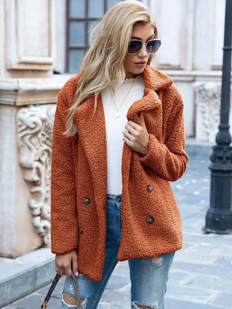 Laura | Damen Warmer Teddy-Mantel für den Winter