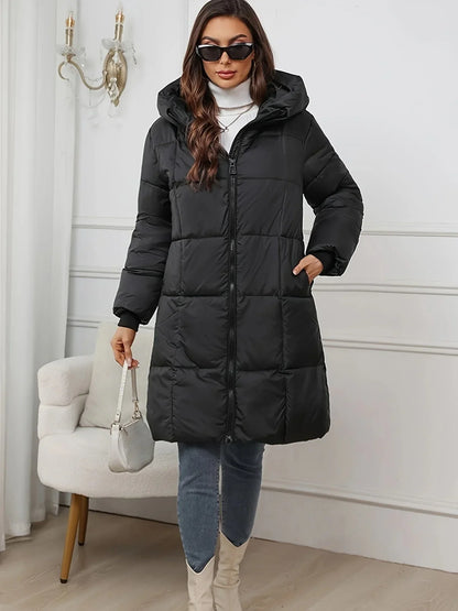 Sabine | Damen Warmer Kapuzen Puffermantel für den Winter