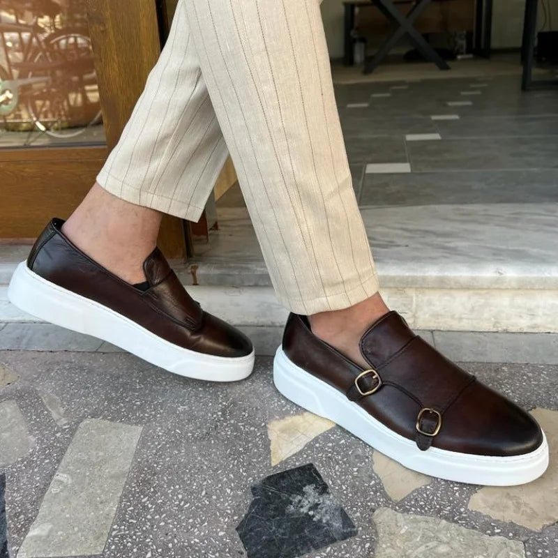 Konrad | Herren Leder Slipper mit Schnallen