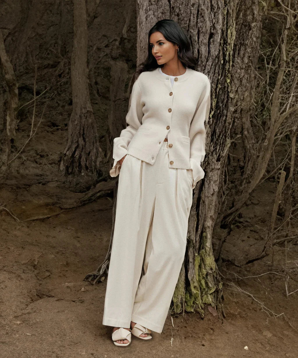 Birgit | Damen Knopf-Front Strickcardigan