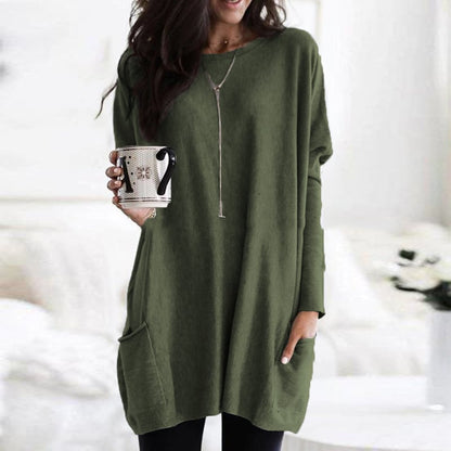 Martina | Damen Winter Tunika-Strickpullover mit langen Ärmeln