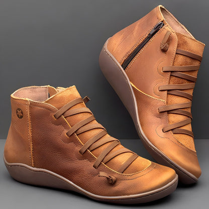 Doris | Damen Winter Schnürstiefel aus Leder
