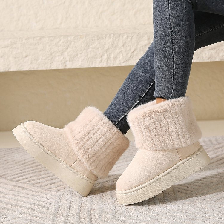 Frieda | Damen Winter Stiefel mit Kunstpelz Bündchen
