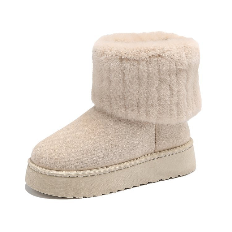 Frieda | Damen Winter Stiefel mit Kunstpelz Bündchen