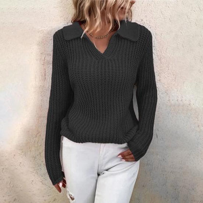 Anna | Damen Winter V-Ausschnitt Pullover