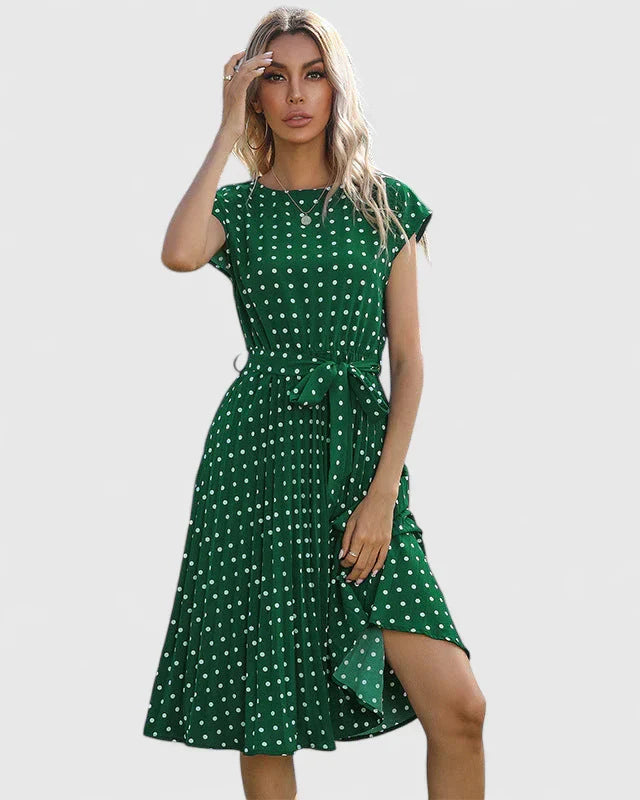 Petra | Damen Midikleid mit Kurzärmeln und Faltenrock