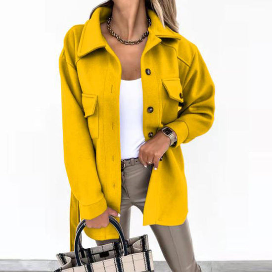 Lydia | Damen Winter Button-Up Shirtjacke