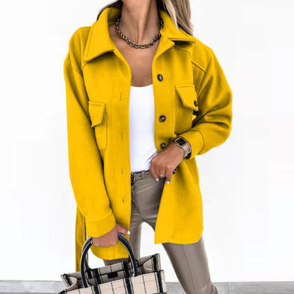 Lydia | Damen Winter Button-Up Shirtjacke