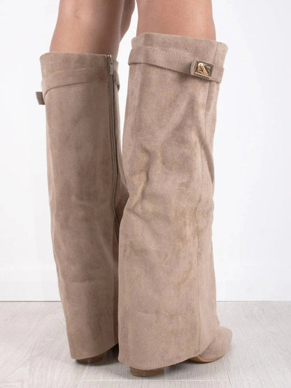 Jessica | Damen Winter Slouchy Zip-Up Kniehohe Stiefel