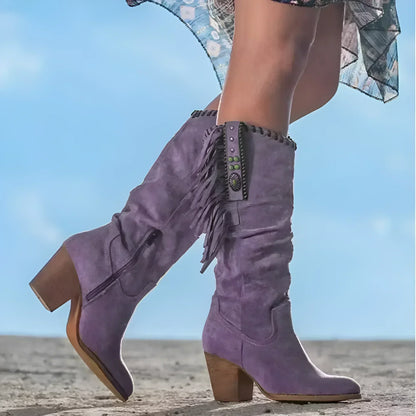 Greta | Damen Cowboy-Stiefel im Boho-Stil mit mittlerem Schaft