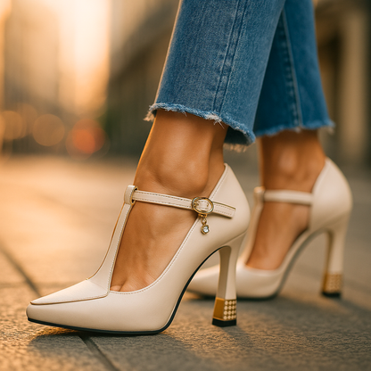 Andrea | Damen Klassische High Heels mit Spitzkappe