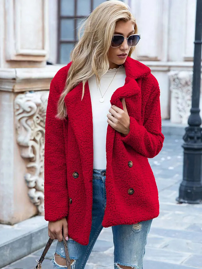 Laura | Damen Warmer Teddy-Mantel für den Winter