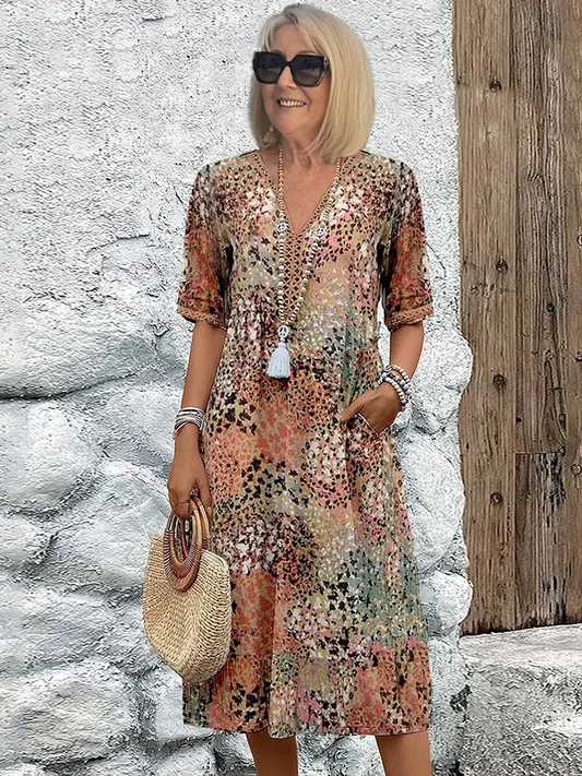 Annika | Damen Sommer Boho Kleid mit Taschen