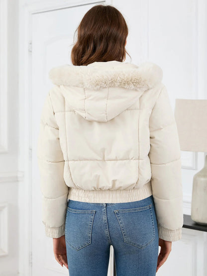 Doris | Damen Winter Cropped Jacke mit Kapuze