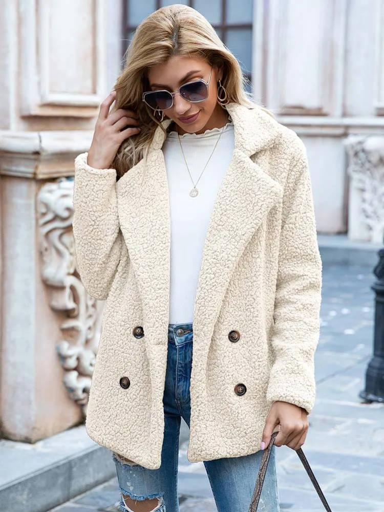 Laura | Damen Warmer Teddy-Mantel für den Winter