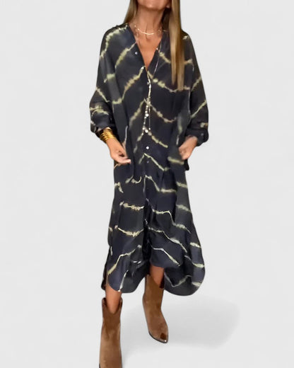 Natalie | Damen Batik Hemdblusenkleid