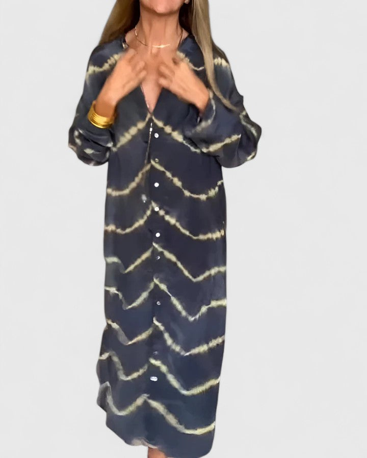 Natalie | Damen Batik Hemdblusenkleid