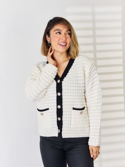 Greta | Damen Winter Cardigan mit Knopfleiste