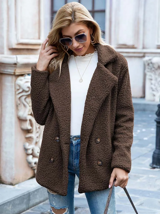 Laura | Damen Warmer Teddy-Mantel für den Winter