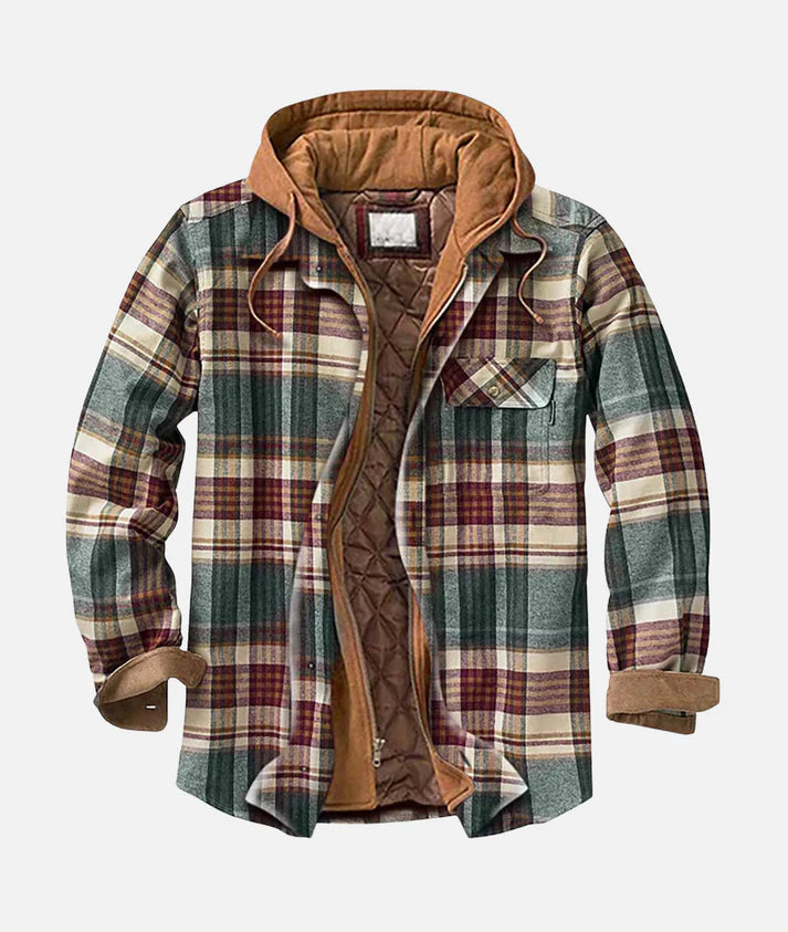 Peter | Herren Karierter Kapuzenpullover Jacke für Winter