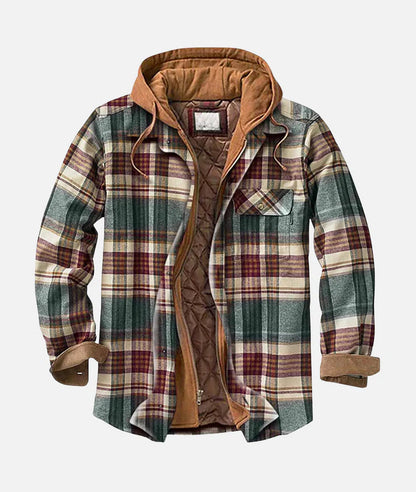 Peter | Herren Karierter Kapuzenpullover Jacke für Winter