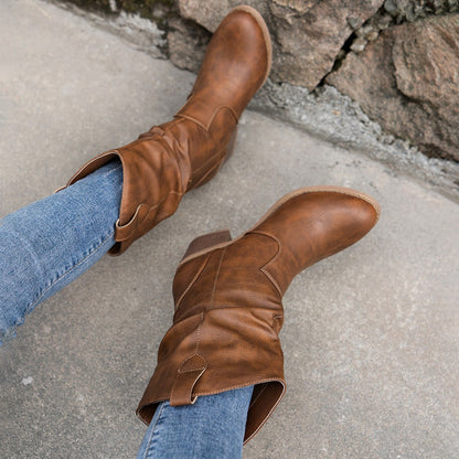 Maja | Damen Winter Slouchy Stiefel mit Absatz