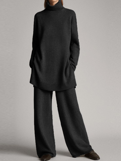 Stefanie | Damen Winter Strick Zweiteiler im Oversized-Stil