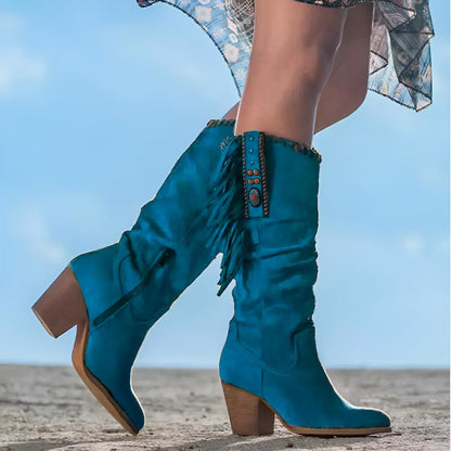 Greta | Damen Cowboy-Stiefel im Boho-Stil mit mittlerem Schaft