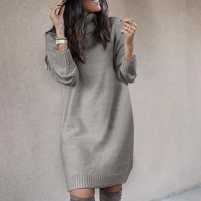 Lydia | Damen Winter Rollkragen Strickkleid