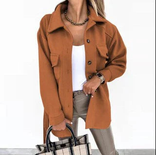 Lydia | Damen Winter Button-Up Shirtjacke