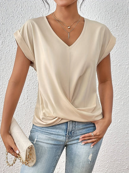 Ursula | Damen Sommerbluse mit Loose-Fit und V-Ausschnitt