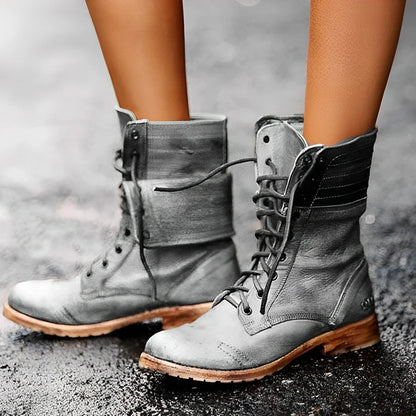 Beatrice | Damen Vintage Schnürstiefel aus Leder