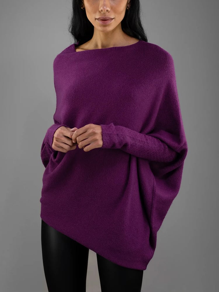 Laura | Winter Damen Off-Shoulder Lockerer Pullover