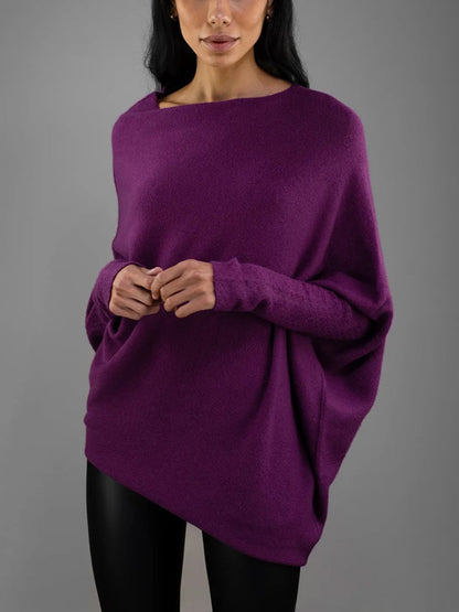 Laura | Winter Damen Off-Shoulder Lockerer Pullover