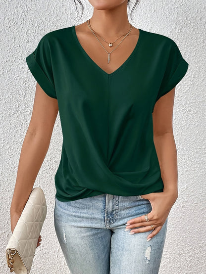 Ursula | Damen Sommerbluse mit Loose-Fit und V-Ausschnitt