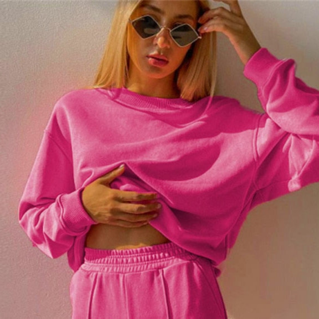 Anja | Damen Elegantes Zweiteiliges Lounge- und Hosen-Set