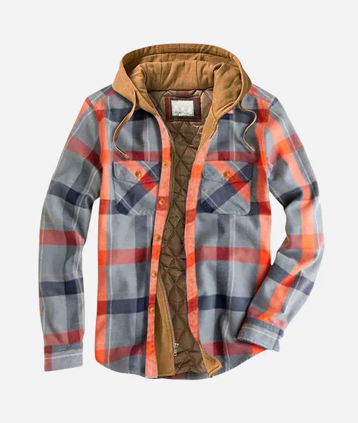 Peter | Herren Karierter Kapuzenpullover Jacke für Winter