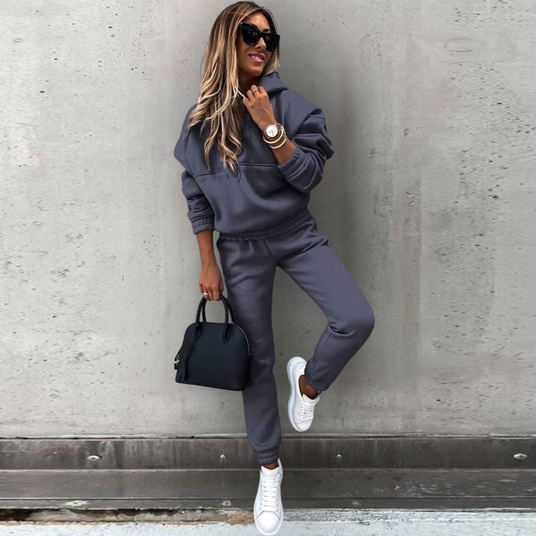 Stefanie | Damen Lässiges Hoodie- und Jogger-Set