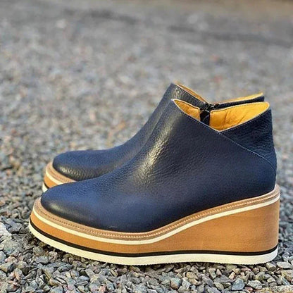 Britta | Damen Winter Wedge Lederstiefel